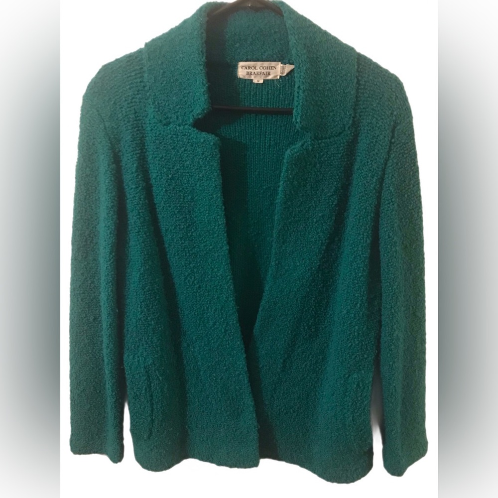 CAROL COHEN BRAEFAIR WOOL BLEND CARDIGAN
